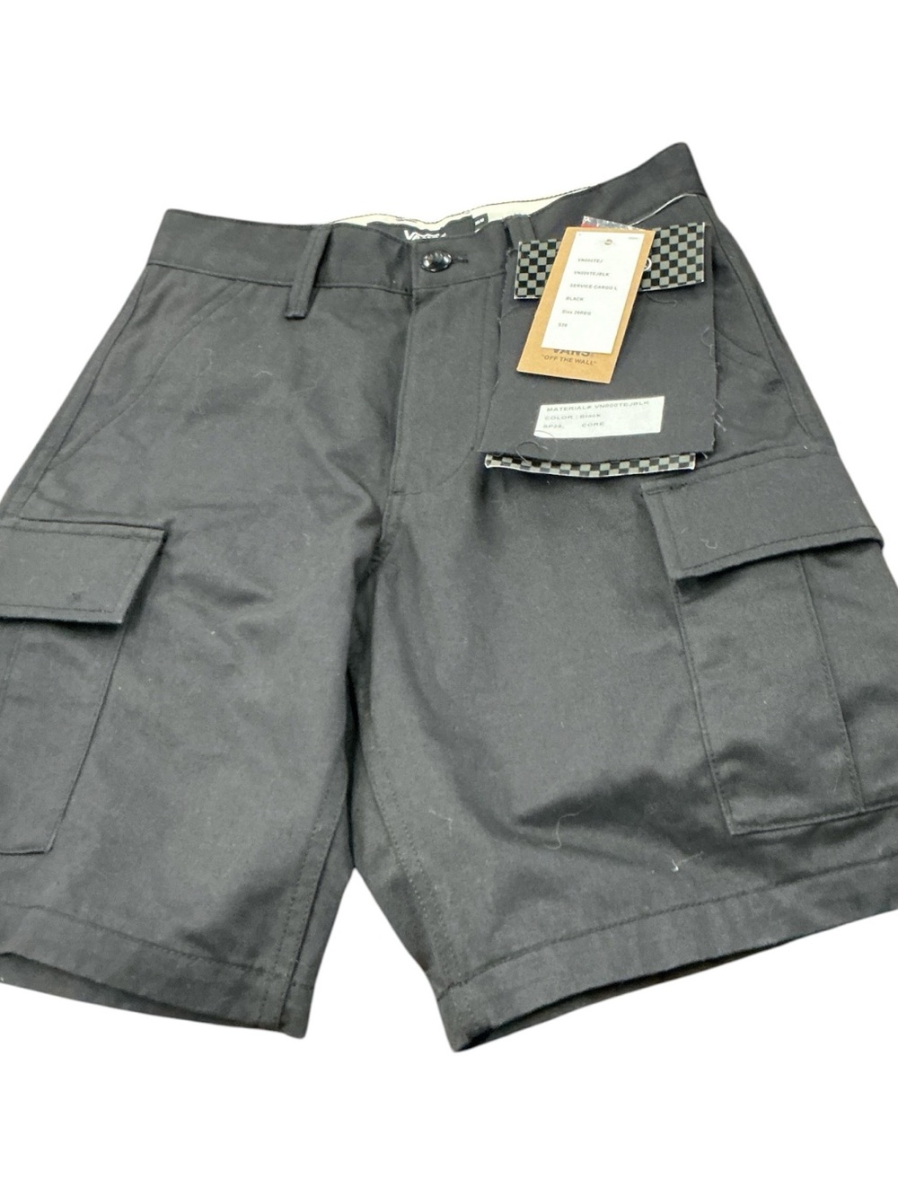 Vans Black Cargo Shorts with Side Pockets